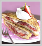 French Toast Filled with Strawberry and Istara Ossau-Iraty