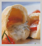 Fried bread with Dolcelatte® and tomato